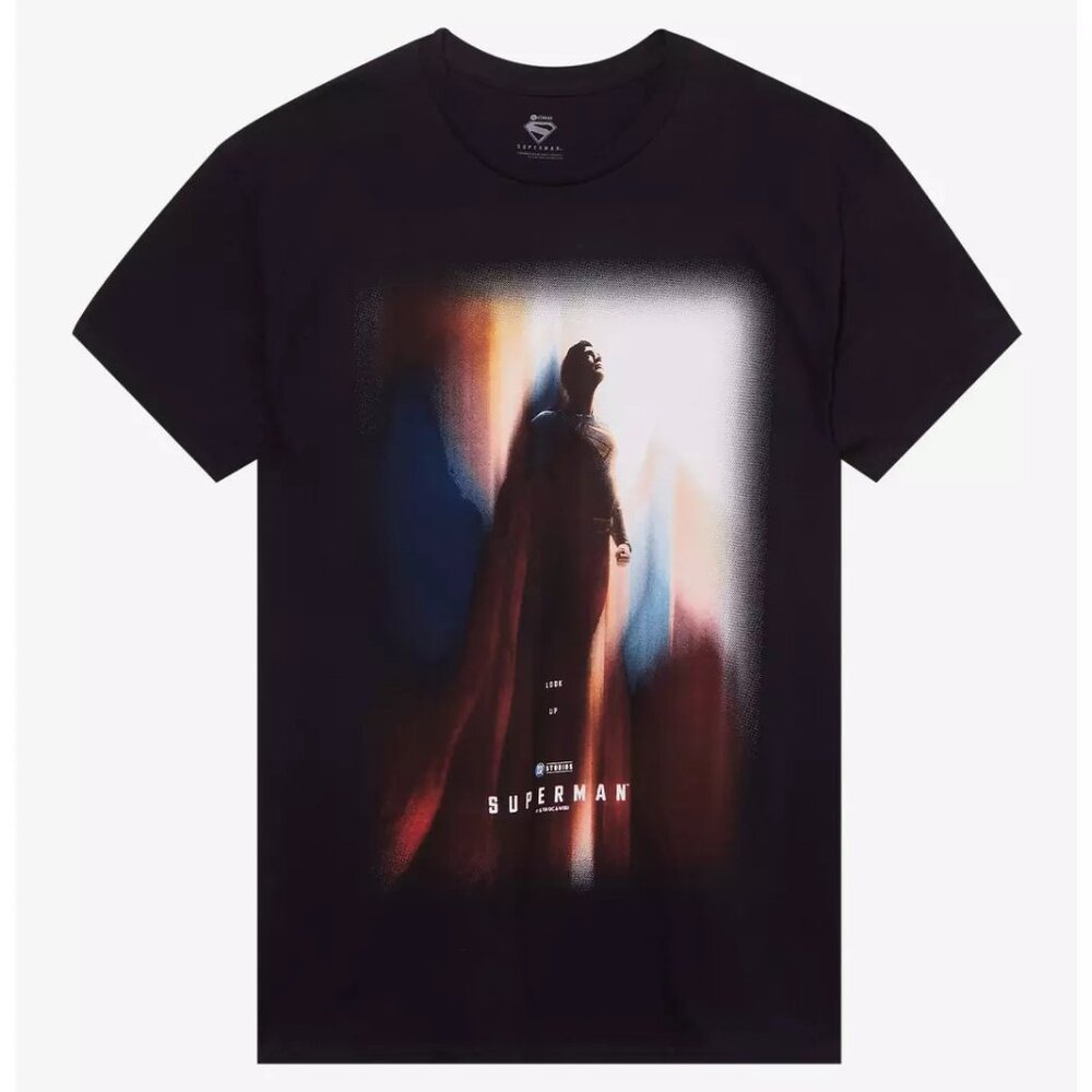 DC Comics Superman 2025 -  Look Up Movie Poster T-Shirt - NEW